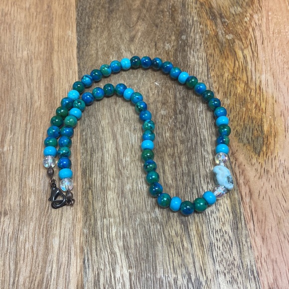 Turquoisea & Larimar Stone Necklace - Handmade - Picture 3 of 3